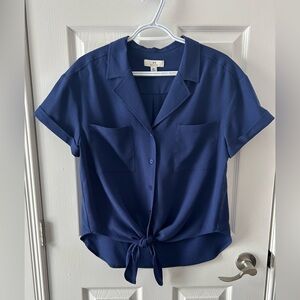 Halston Heritage Deep Blue Button-Down Shirt